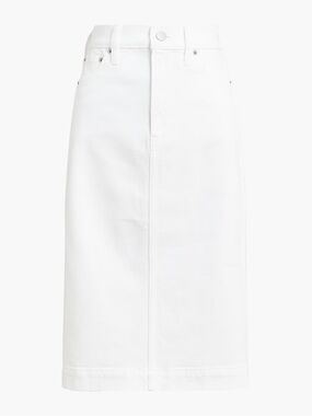 J. Crew Factory White Denim Midi Skirt size 6. New with tag